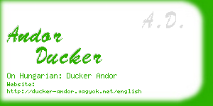 andor ducker business card